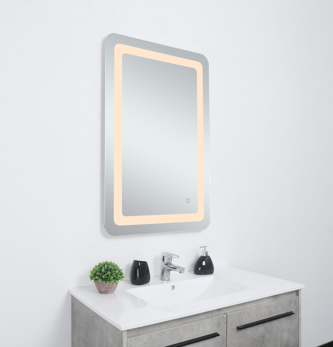 Genesis Rectangle LED Mirror by Elegant - view 4