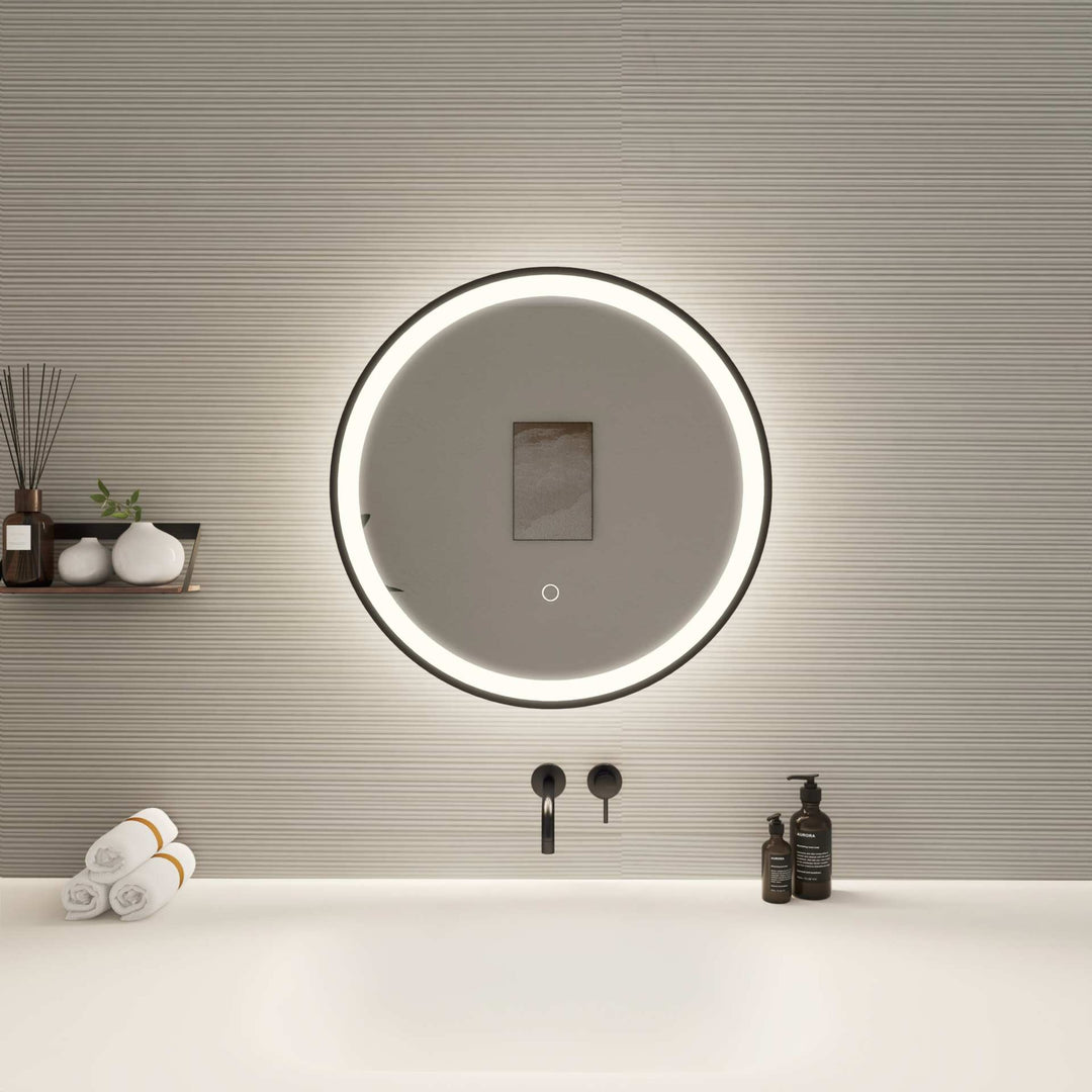 Framed LED Round Mirror by Elegant - view 3