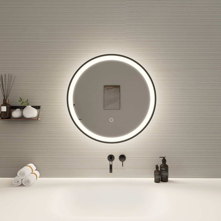 Framed LED Round Mirror by Elegant - view 3