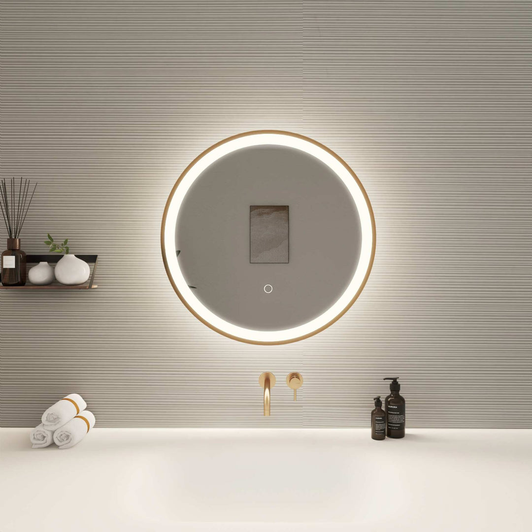 Framed LED Round Mirror by Elegant - view 8