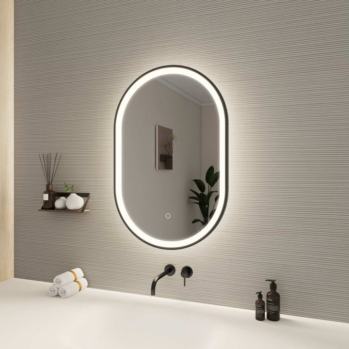 Framed LED Oval Mirror by Elegant - view 3