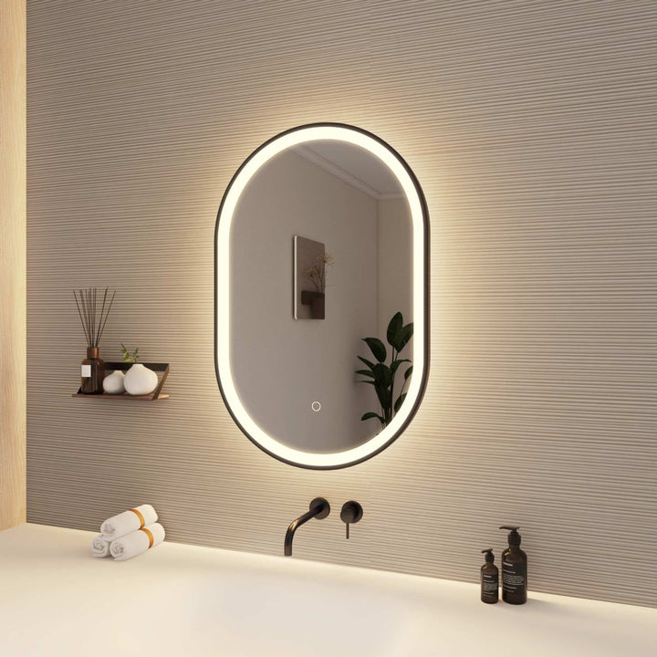 Framed LED Oval Mirror by Elegant - view 4