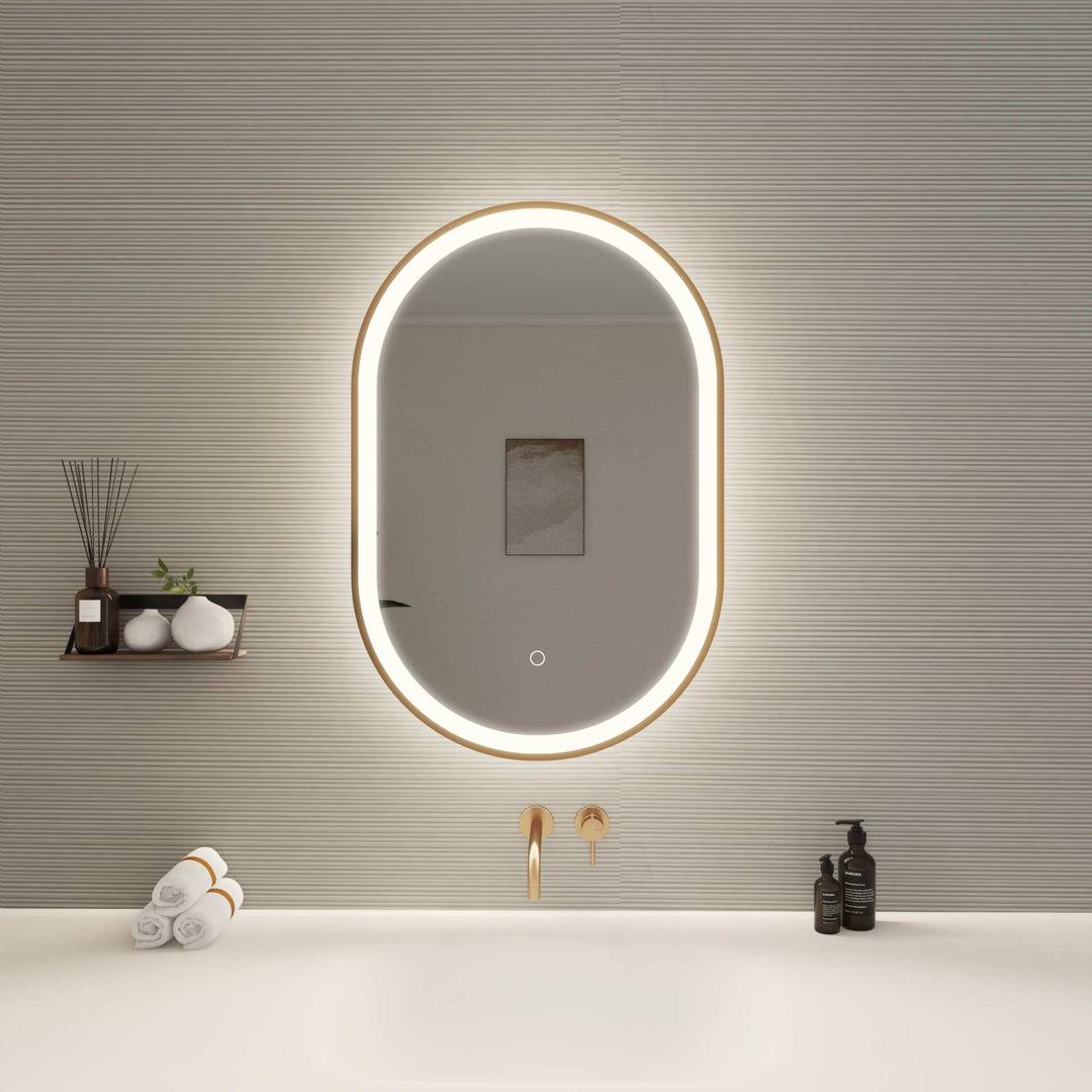 Framed LED Oval Mirror by Elegant - view 8