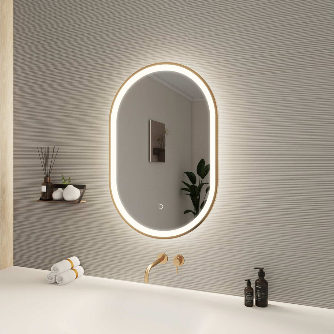 Framed LED Oval Mirror by Elegant - view 9
