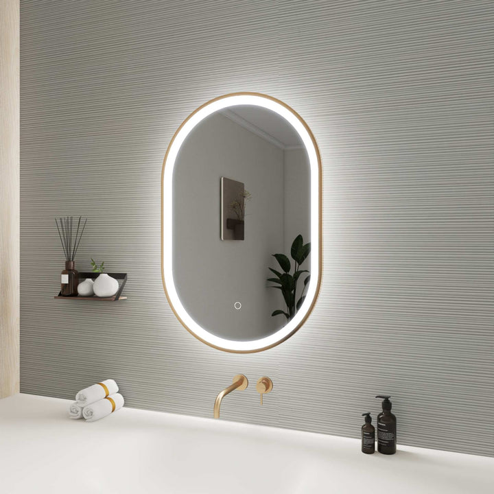 Framed LED Oval Mirror by Elegant - view 10