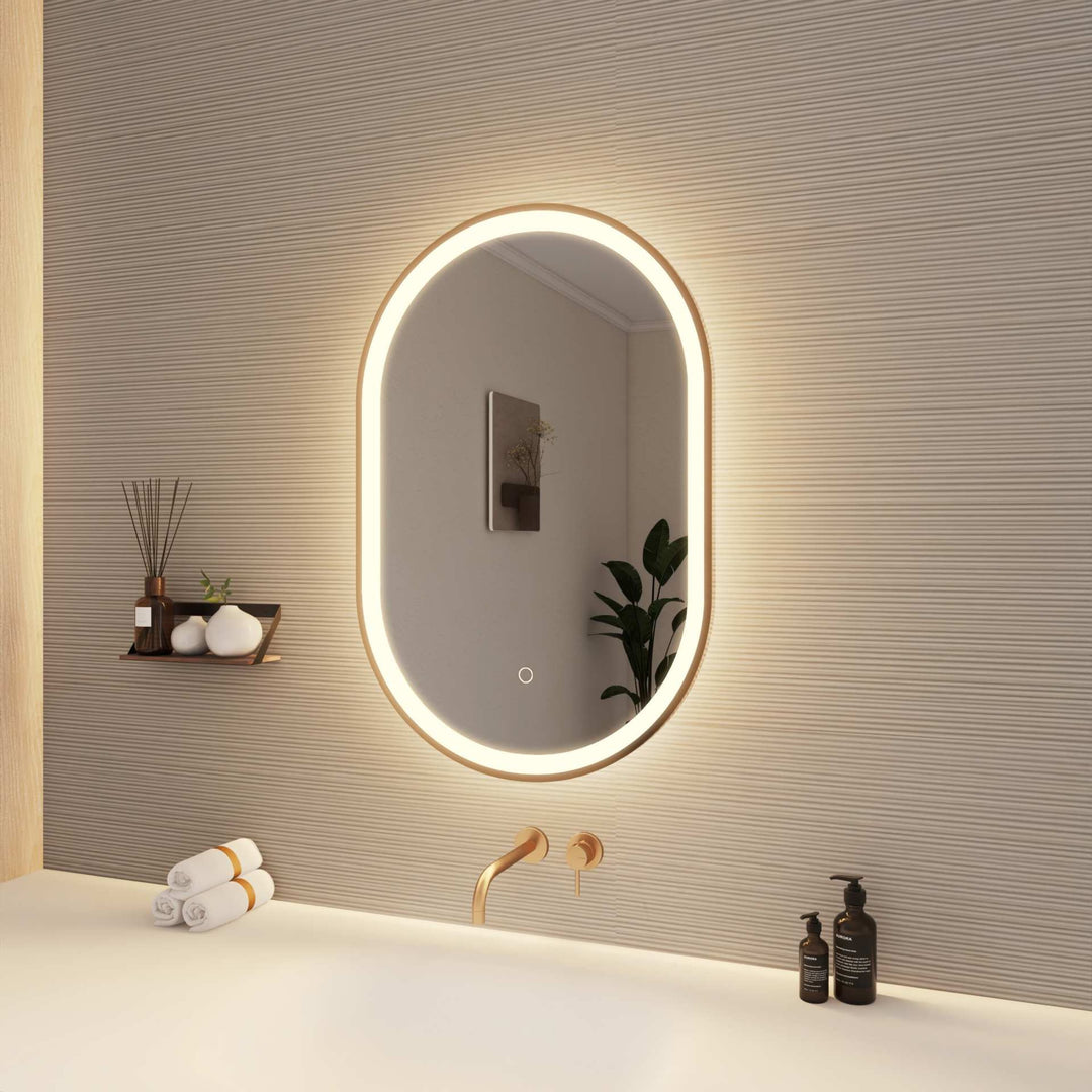 Framed LED Oval Mirror by Elegant - view 11