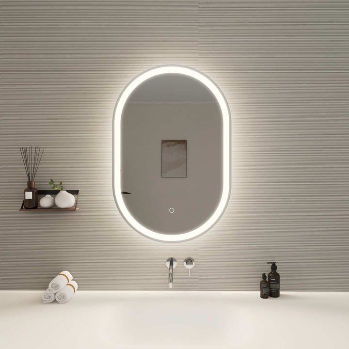 Framed LED Oval Mirror by Elegant - view 14