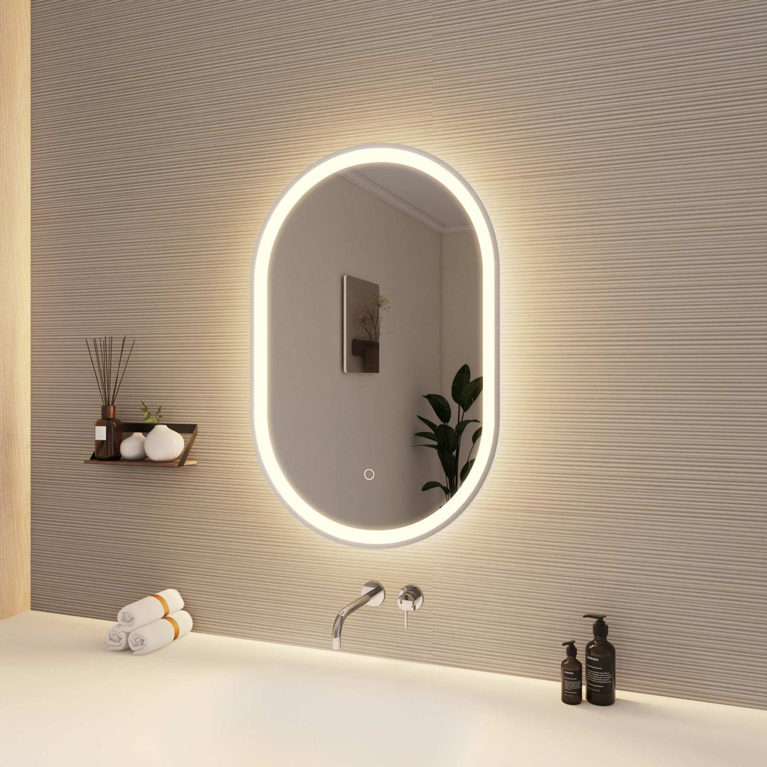 Framed LED Oval Mirror by Elegant - view 17