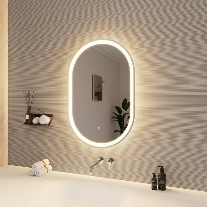 Framed LED Oval Mirror by Elegant - view 17