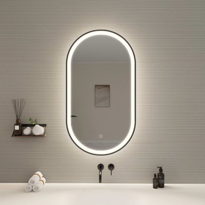 Framed LED Oval Mirror by Elegant - view 20