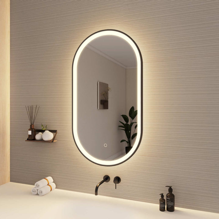 Framed LED Oval Mirror by Elegant - view 22