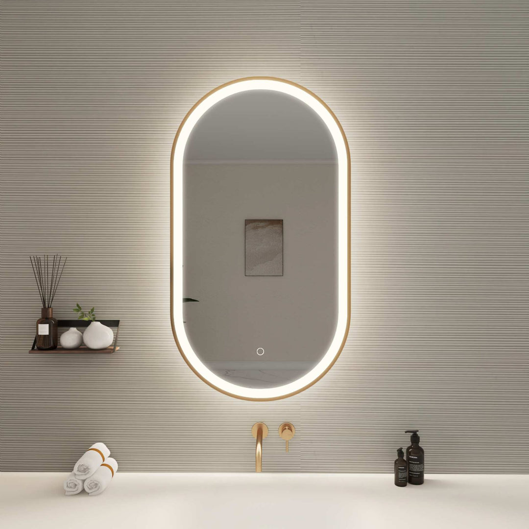 Framed LED Oval Mirror by Elegant - view 26