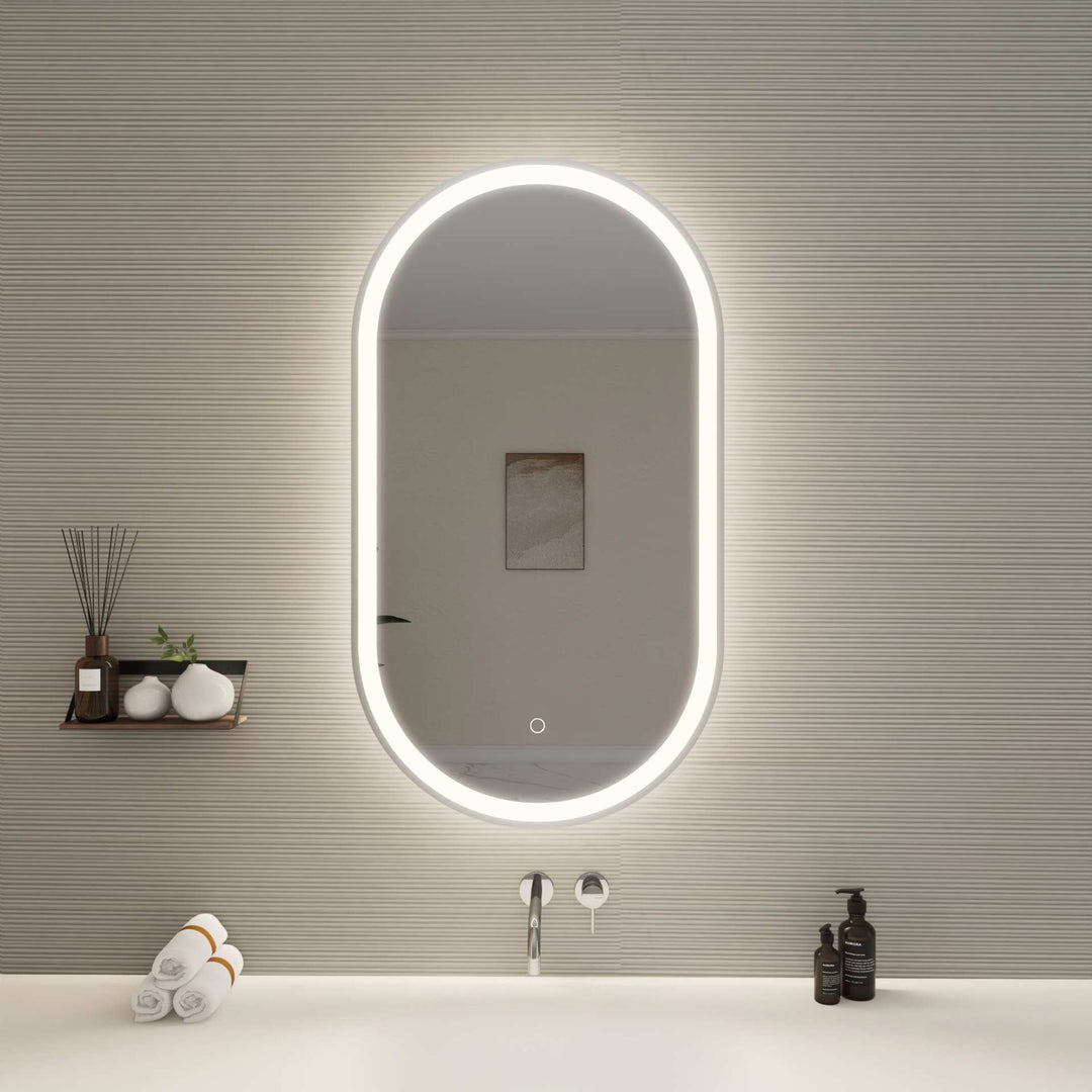 Framed LED Oval Mirror by Elegant - view 32