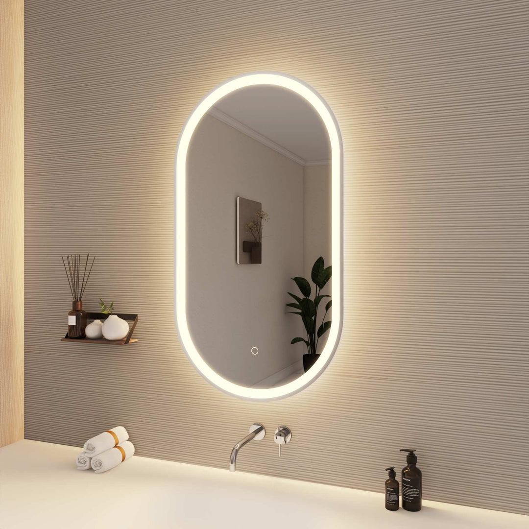 Framed LED Oval Mirror by Elegant - view 34