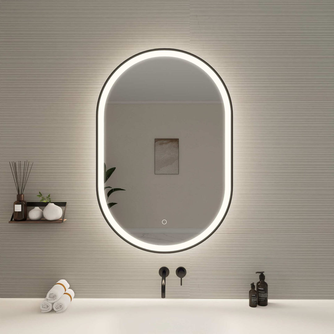 Framed LED Oval Mirror by Elegant - view 38