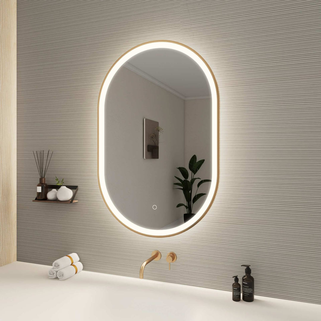 Framed LED Oval Mirror by Elegant - view 45