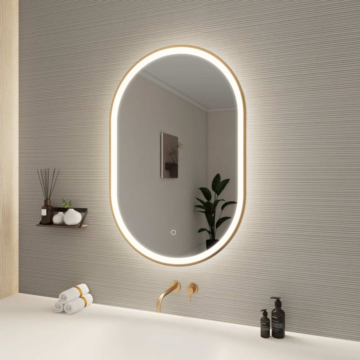 Framed LED Oval Mirror by Elegant - view 45