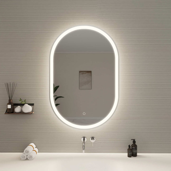 Framed LED Oval Mirror by Elegant - view 50