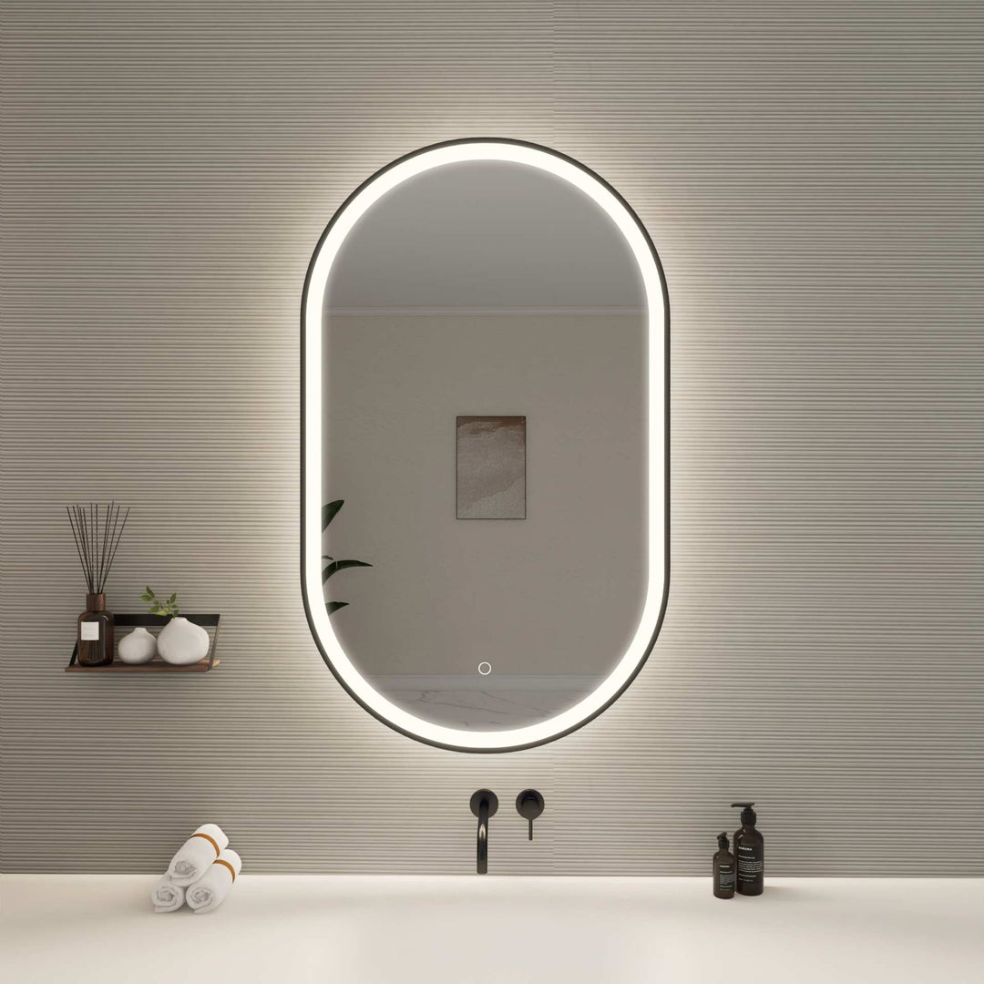 Framed LED Oval Mirror by Elegant - view 56