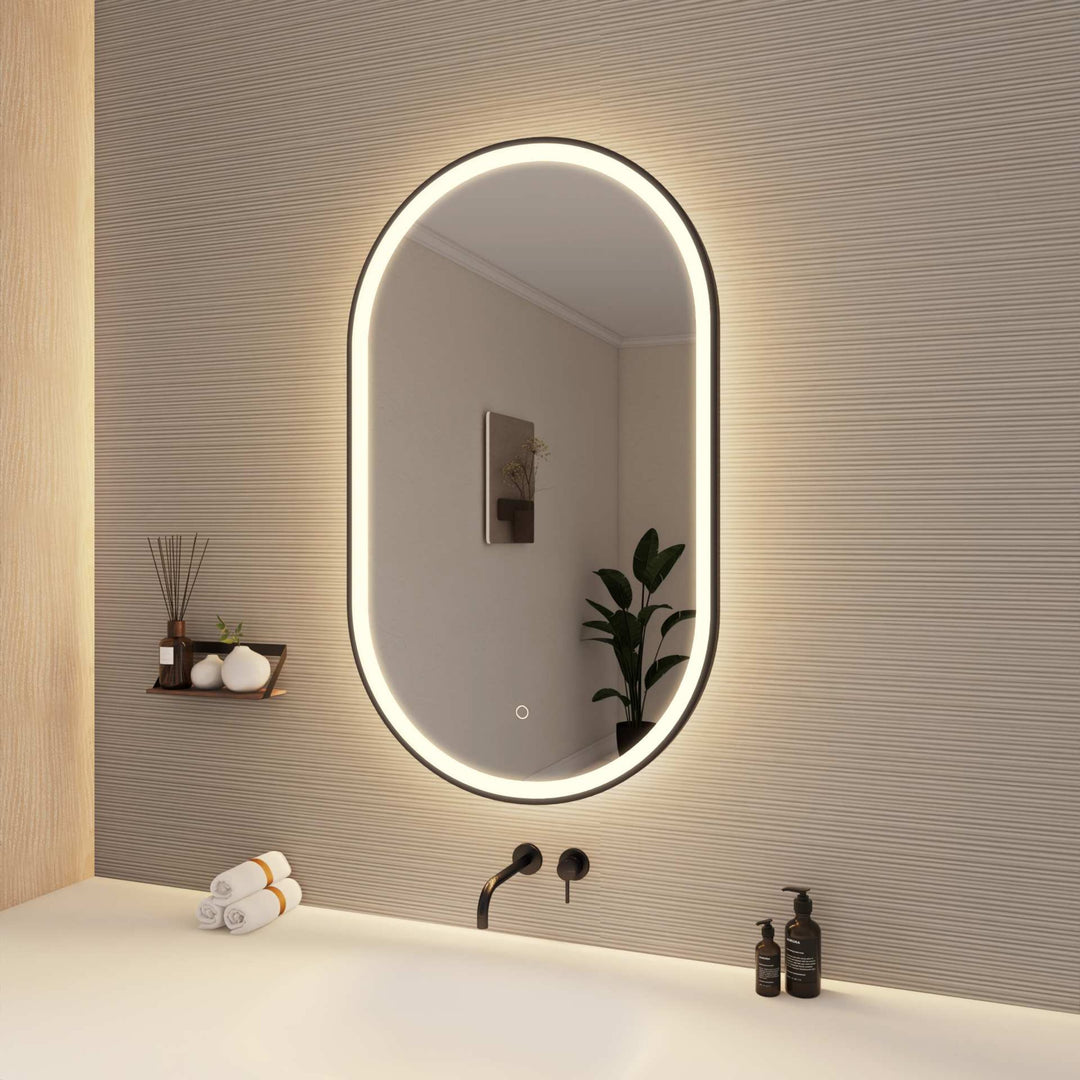 Framed LED Oval Mirror by Elegant - view 58