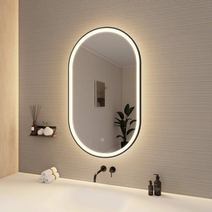 Framed LED Oval Mirror by Elegant - view 58