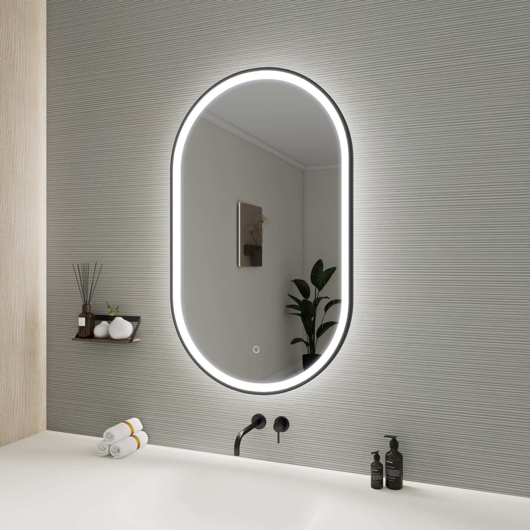 Framed LED Oval Mirror by Elegant - view 59
