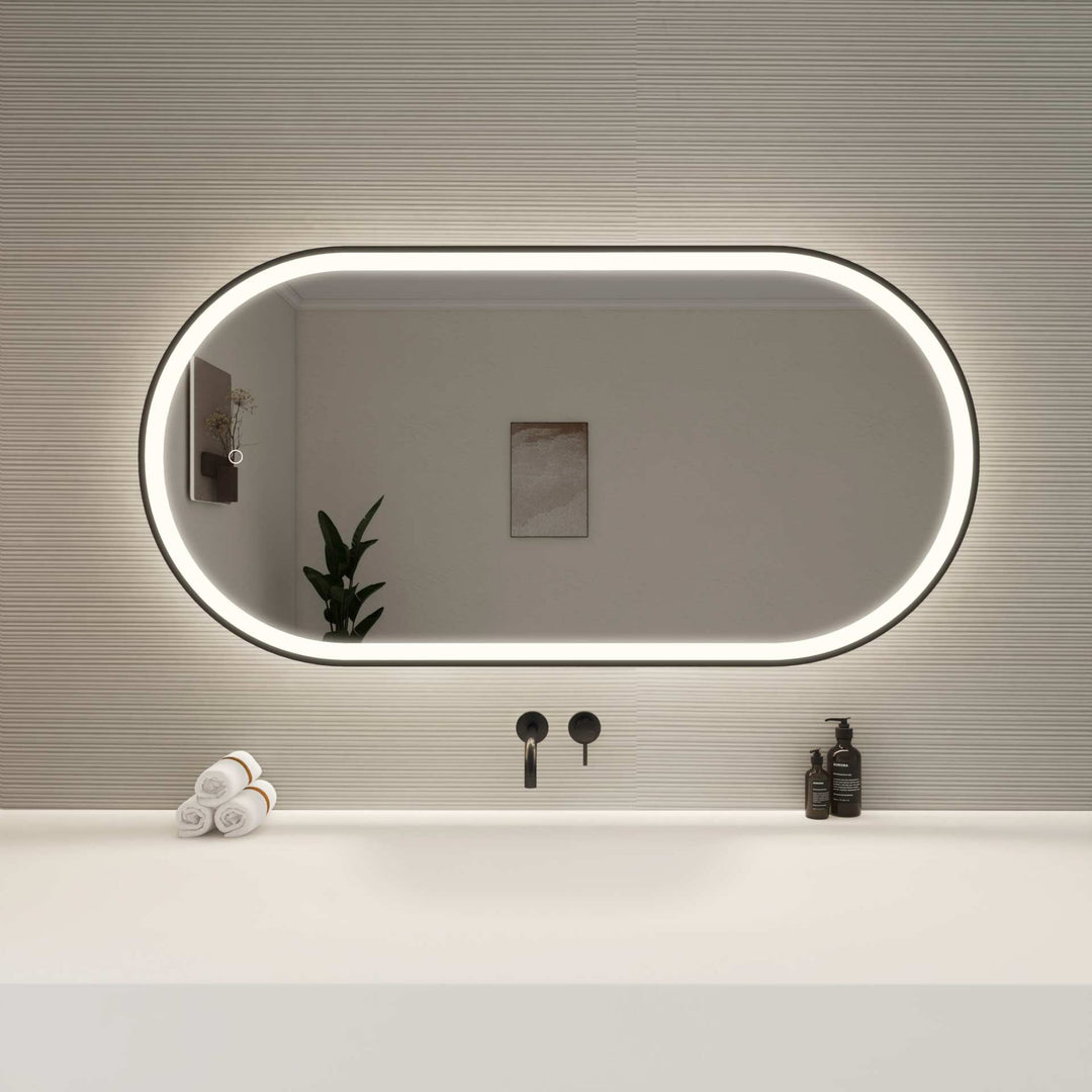 Framed LED Oval Mirror by Elegant - view 74