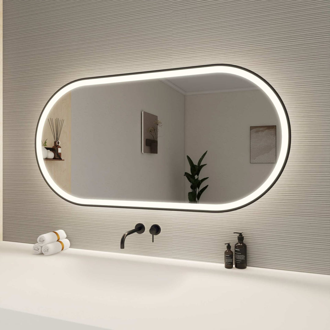 Framed LED Oval Mirror by Elegant - view 75