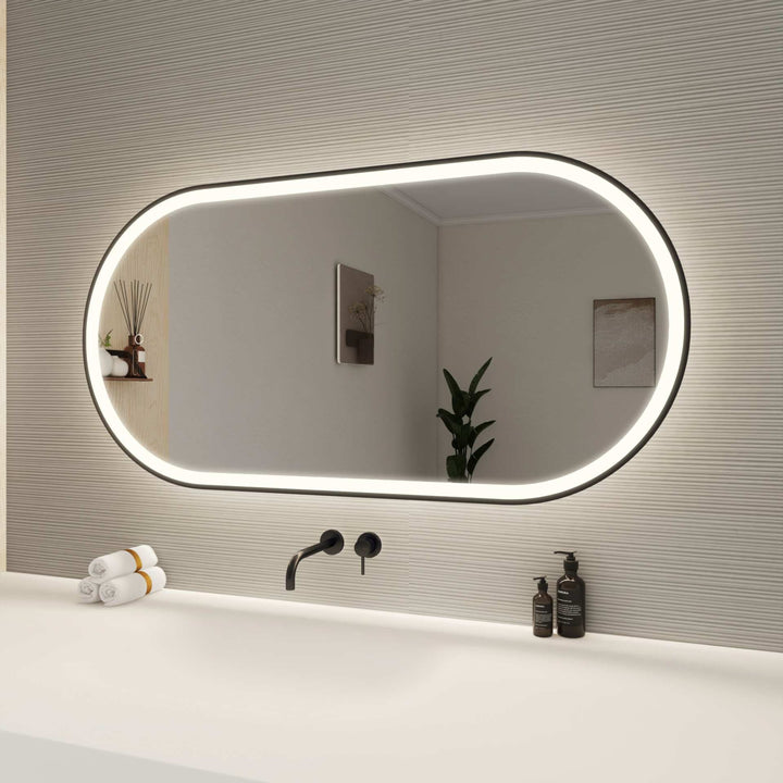 Framed LED Oval Mirror by Elegant - view 75