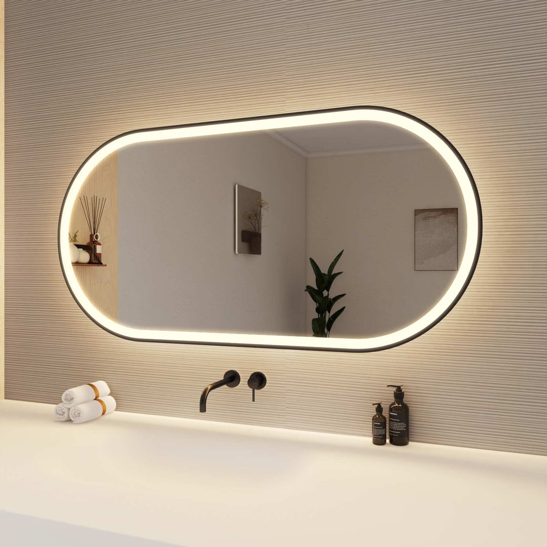 Framed LED Oval Mirror by Elegant - view 76