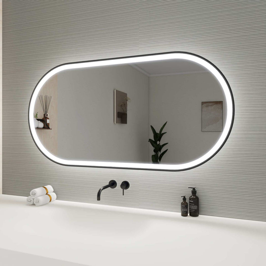 Framed LED Oval Mirror by Elegant - view 77