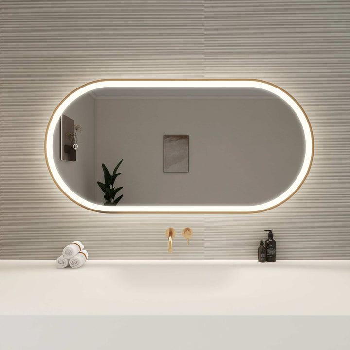 Framed LED Oval Mirror by Elegant - view 80
