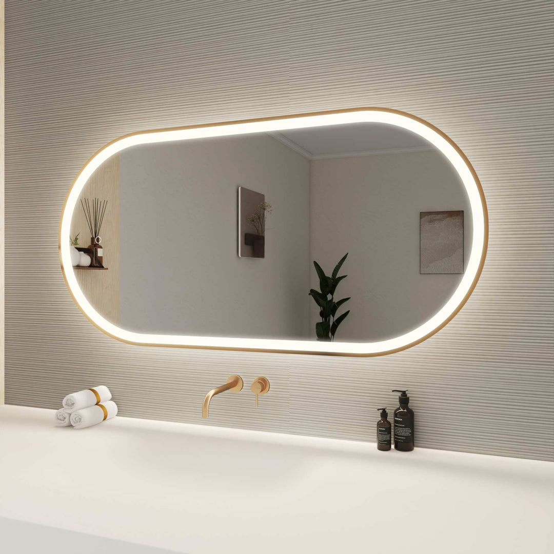 Framed LED Oval Mirror by Elegant - view 81