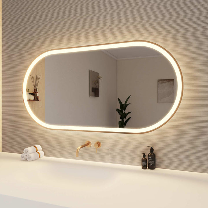 Framed LED Oval Mirror by Elegant - view 82
