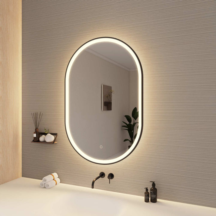 Framed LED Oval Mirror by Elegant - view 94