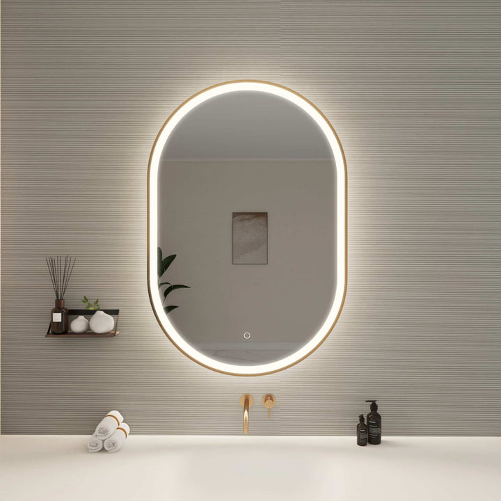 Framed LED Oval Mirror by Elegant - view 98