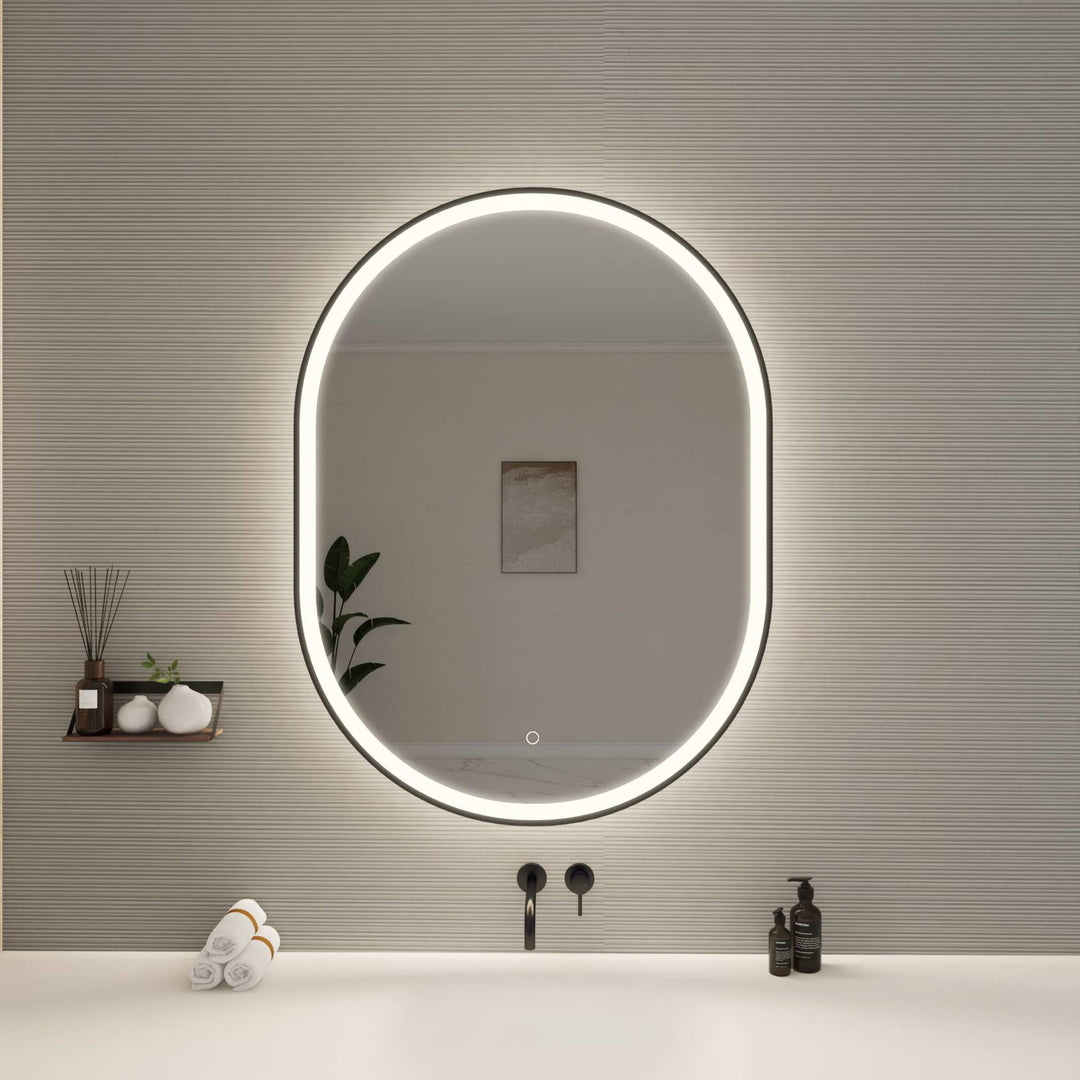 Framed LED Oval Mirror by Elegant - view 110