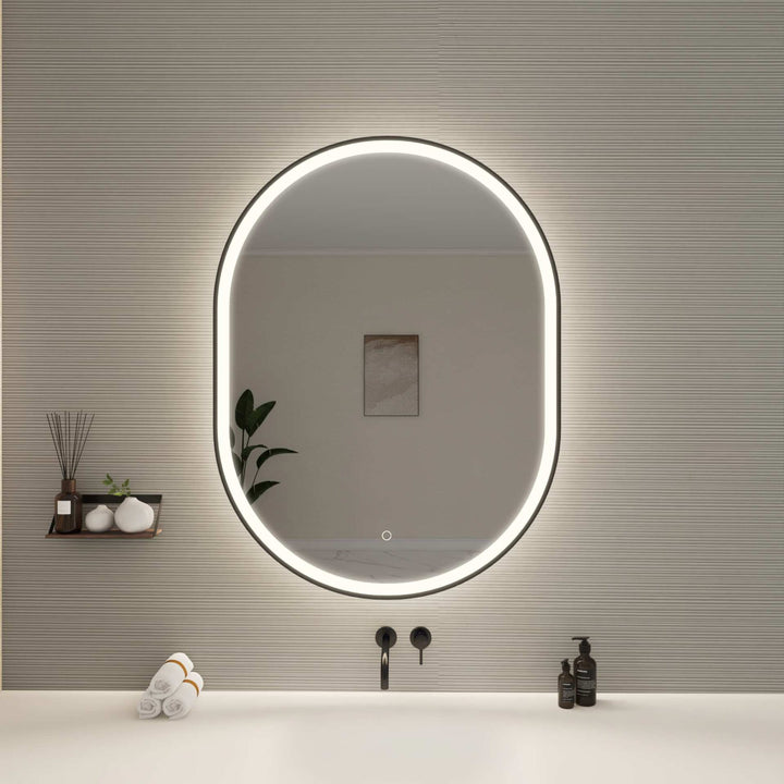 Framed LED Oval Mirror by Elegant - view 110