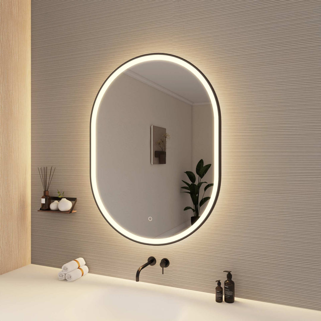 Framed LED Oval Mirror by Elegant - view 112