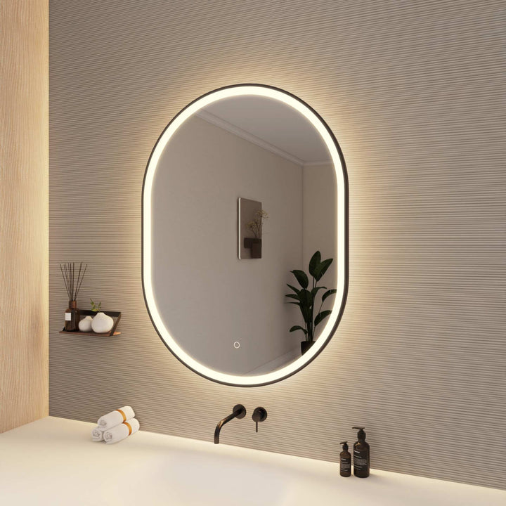 Framed LED Oval Mirror by Elegant - view 112