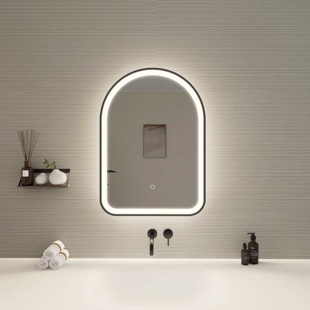 Framed LED Arch Mirror by Elegant - view 2