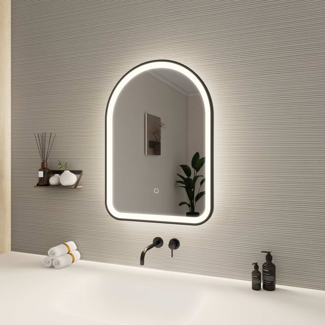 Framed LED Arch Mirror by Elegant - view 3