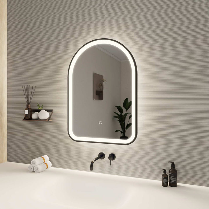 Framed LED Arch Mirror by Elegant - view 3