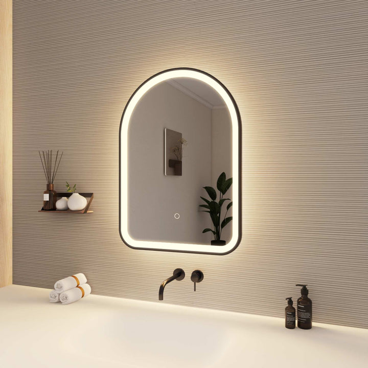 Framed LED Arch Mirror by Elegant - view 4