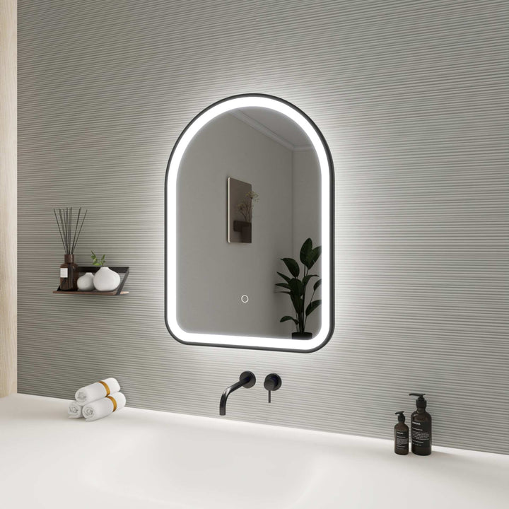 Framed LED Arch Mirror by Elegant - view 5