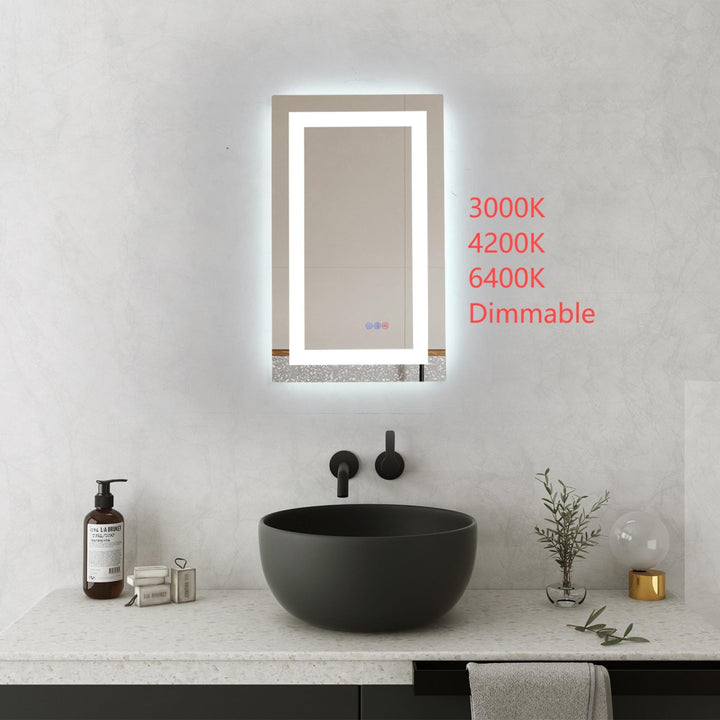 Frameless LED Rectangle Mirror III by Elegant - view 2