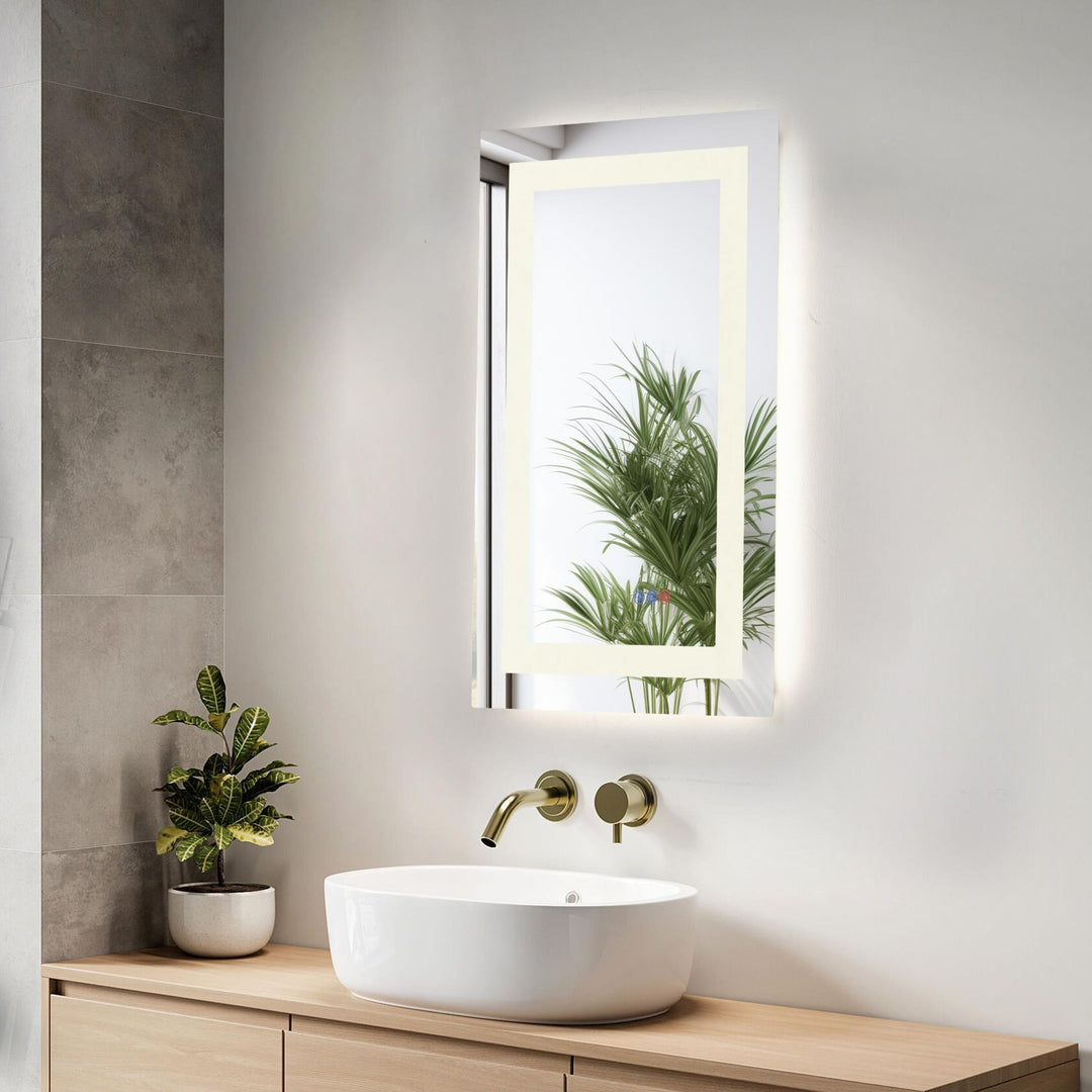 Frameless LED Rectangle Mirror III by Elegant - view 4