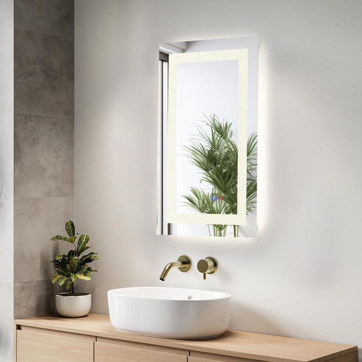 Frameless LED Rectangle Mirror III by Elegant - view 4