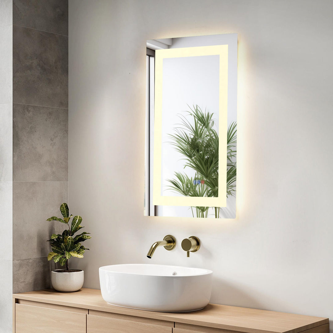 Frameless LED Rectangle Mirror III by Elegant - view 5
