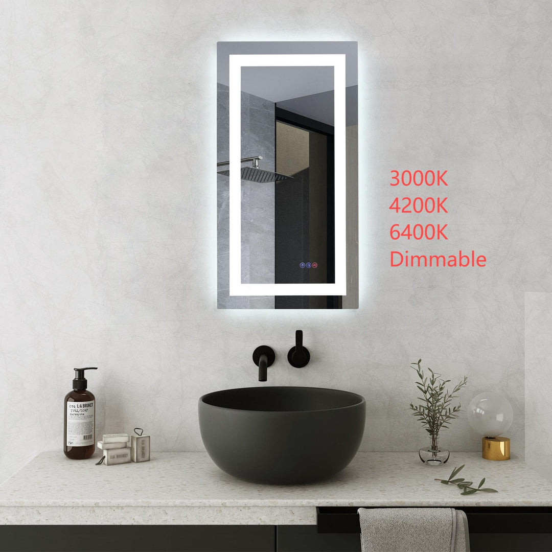 Frameless LED Rectangle Mirror III by Elegant - view 8